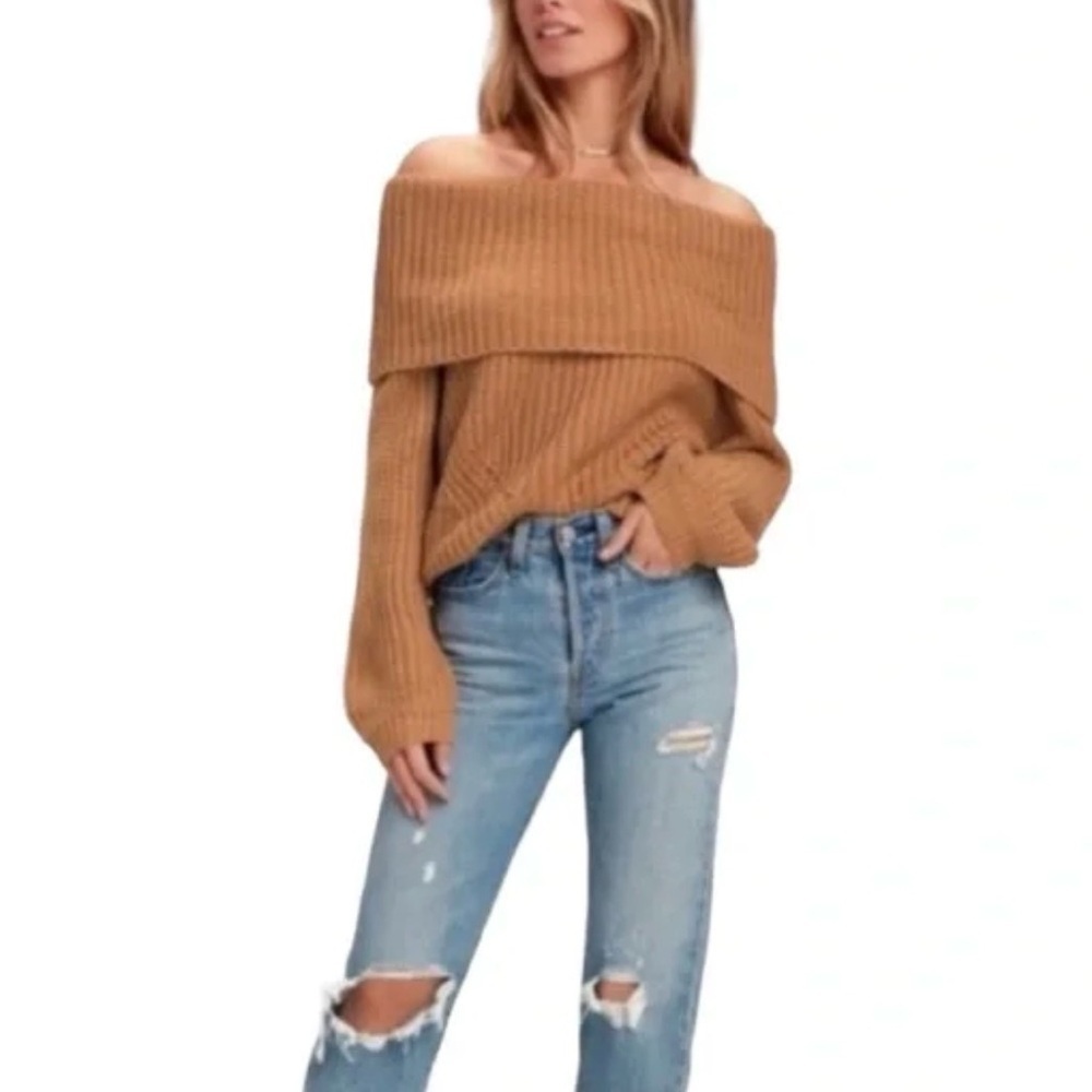 Lulu's | Carmichael Off-Shoulder Knit Sweater | Sz M